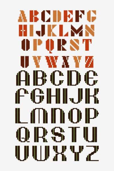 letras do alfabeto em ponto cruz